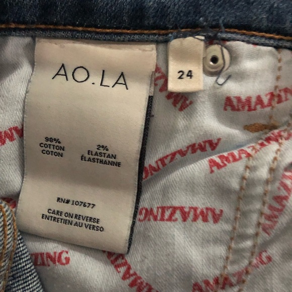 Alice + Olivia Amazing High Rise Girlfriend Embroidered Floral Slim Jeans Guilty - Picture 7 of 12